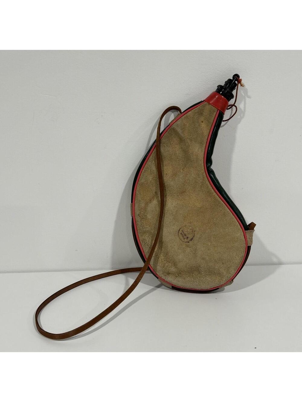 Vintage Leather Canteen Water Bladder Travel Bota Bag Made in Spain